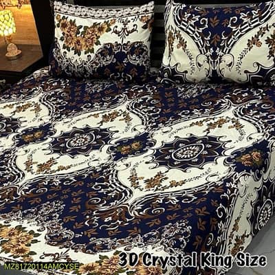 blue colored pure cotton fabric bed sheet