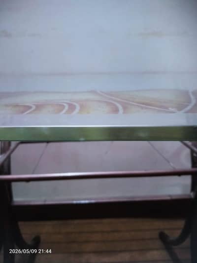 Tempered Glass Iron Table for Sale – Excellent Condition