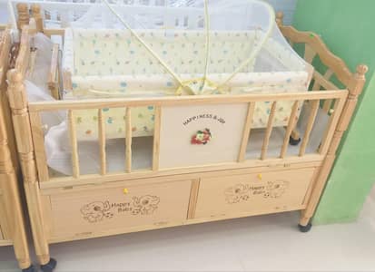 kids wooden bed and swing