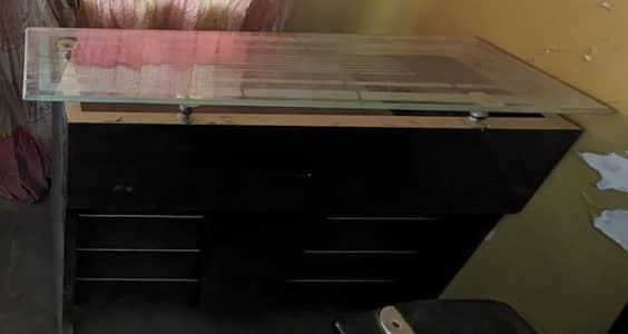 Glass top counter table