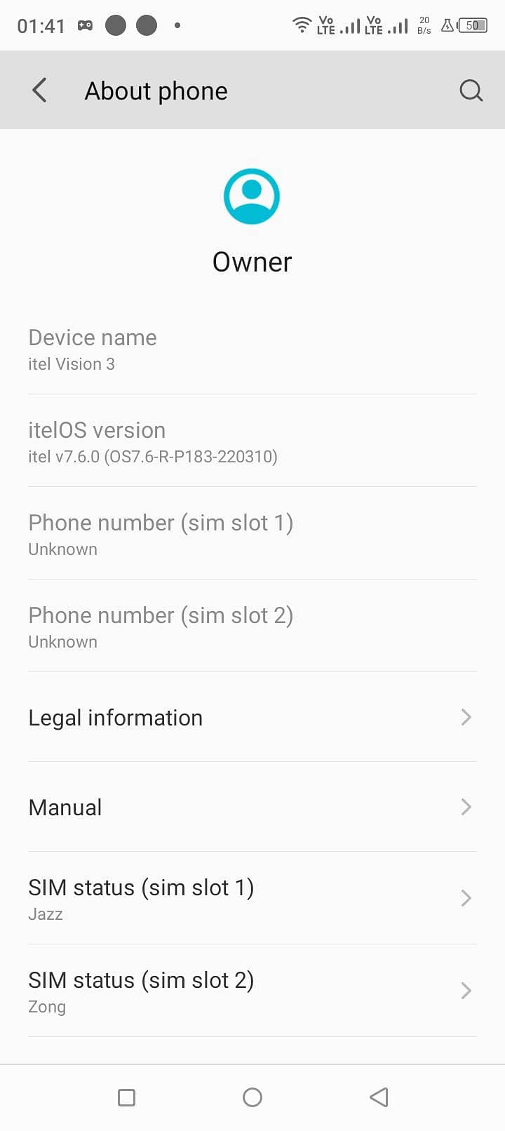 itel vision 3 2