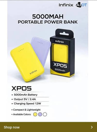 Infinix Powerbank 5000MAH Pocket Size