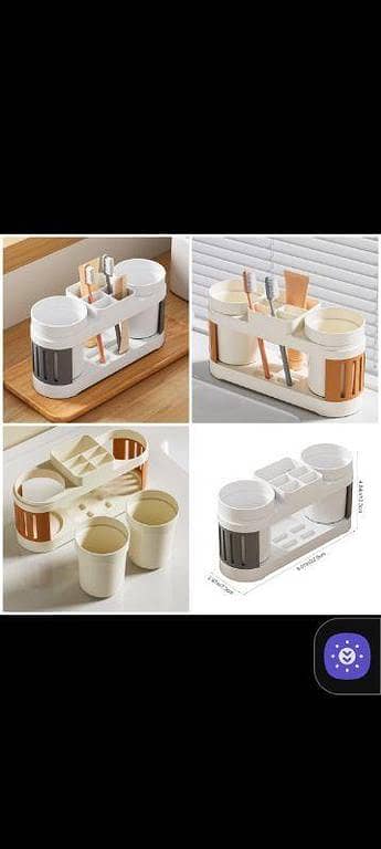 Toothbrush Holders for Bathroom with 2 Brushing Cup
