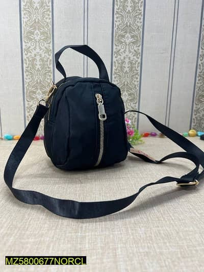 Premium Women's Black Oxford Casual Travel Purse