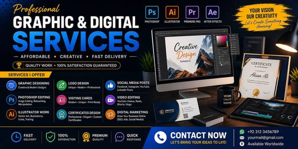 Professional Graphic Designer & Digital Marketing Services