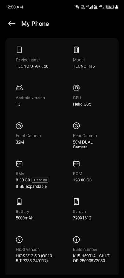 Tecno spark20