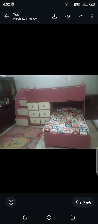 Bunk bed with mattrres and storage
