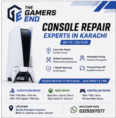 PS5, PS4 & Xbox Repair in Karachi | Same-Day Console Repair