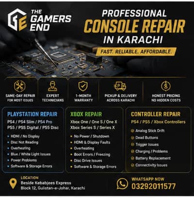 Professional PlayStation & Xbox Repair in Karachi