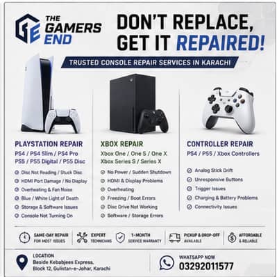Expert Console & Controller Repair Services in Karachi