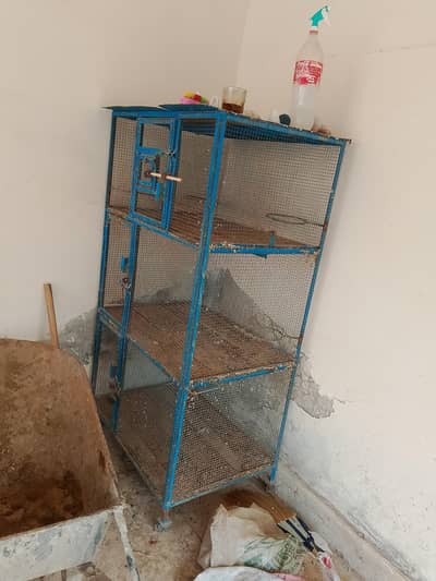 3 portions iron Cage with tyres. very best for birds and pets