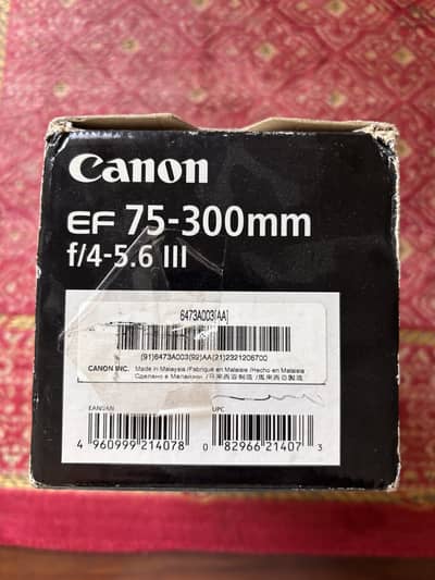 Canon 75-300mm f/4-5.6 Lens Excellent Condition Box Pack