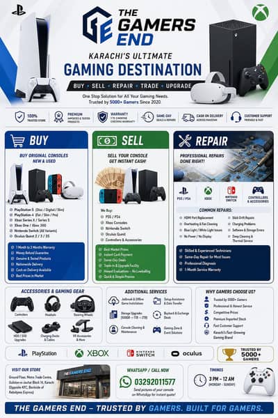 Buy, Sell, Repair & Trade Gaming Consoles in Karachi | PS5, PS4, Xbox