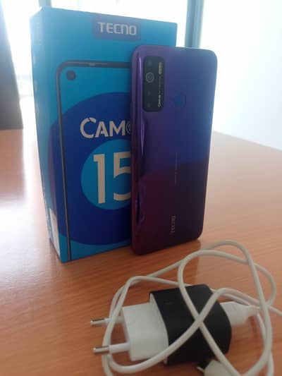 Tecno camon 15(4/46)with box and charger