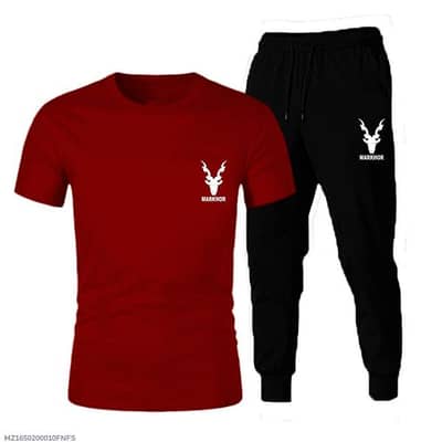 Men,s 2 pcs Markhor printed track suit cotton