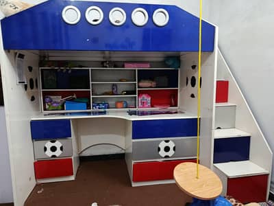kids bed for sale with study table attached