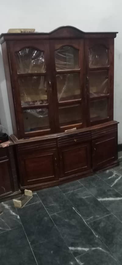 wooden showcase for crockry