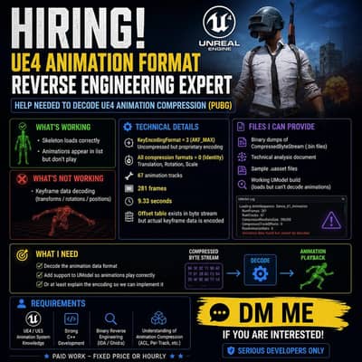 HIRING: UE4 REVERSE ENGINEER (ANIMATION SYSTEM