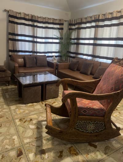 Leather sofa set