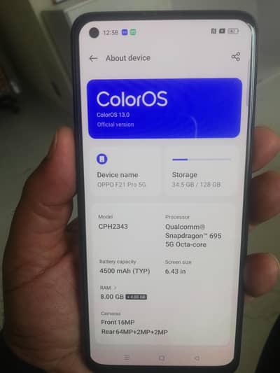 Oppo F21 Pro 5G dual sim official PTA Approved