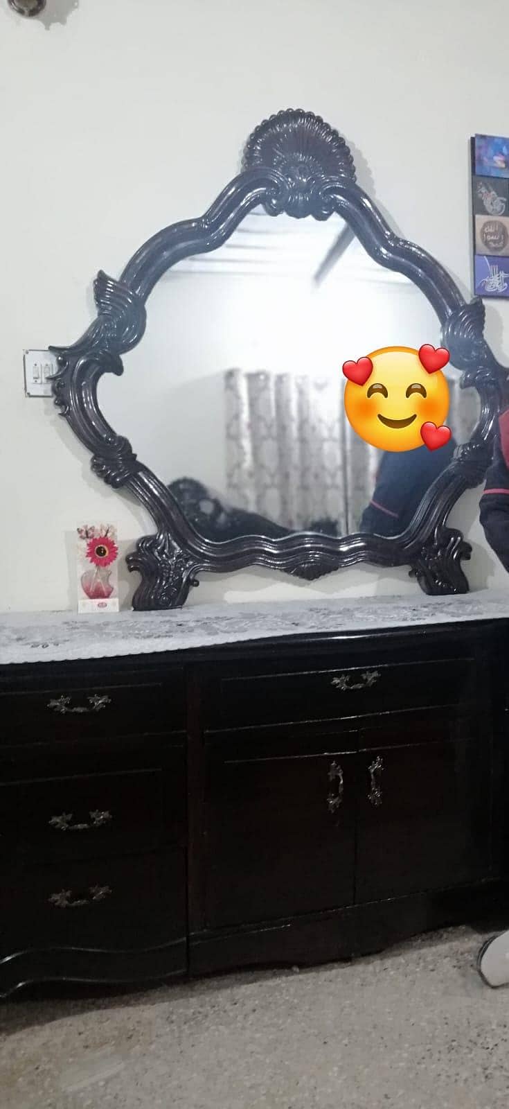 Bed set+Matrees+bed side table+ dressing table with mirror 3