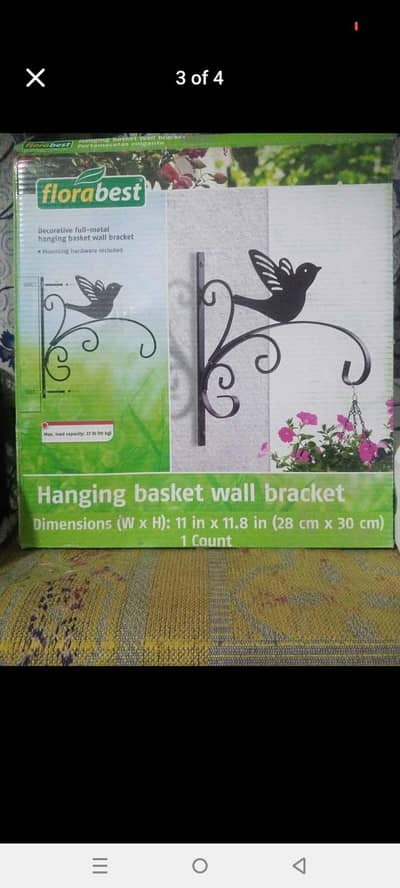 Hanging basket wall bracket