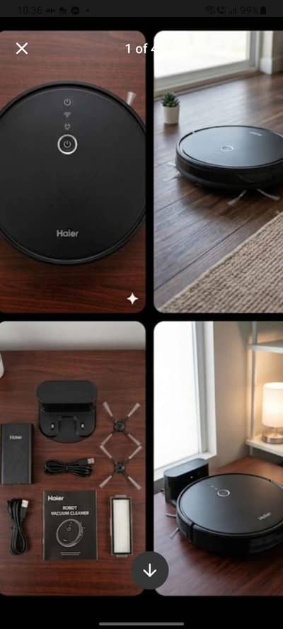 Haier Robotic Vacuum Cleaner & Mop - Like New with Charging Dock