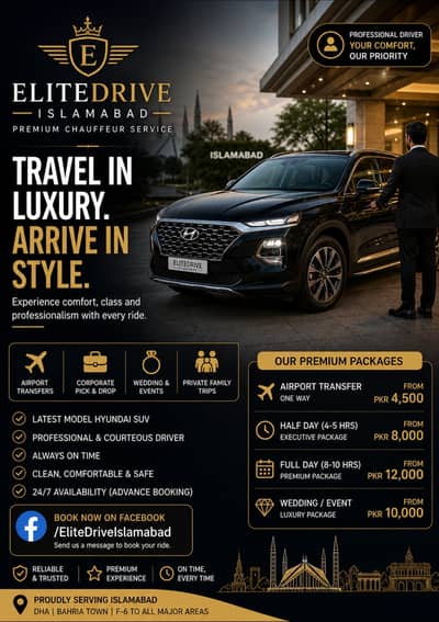  EliteDrive Islamabad – Premium Chauffeur Service