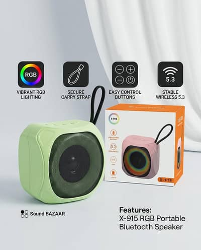 X-915 RGB Portable Bluetooth Speaker with TWS - Powerful 5W Sound