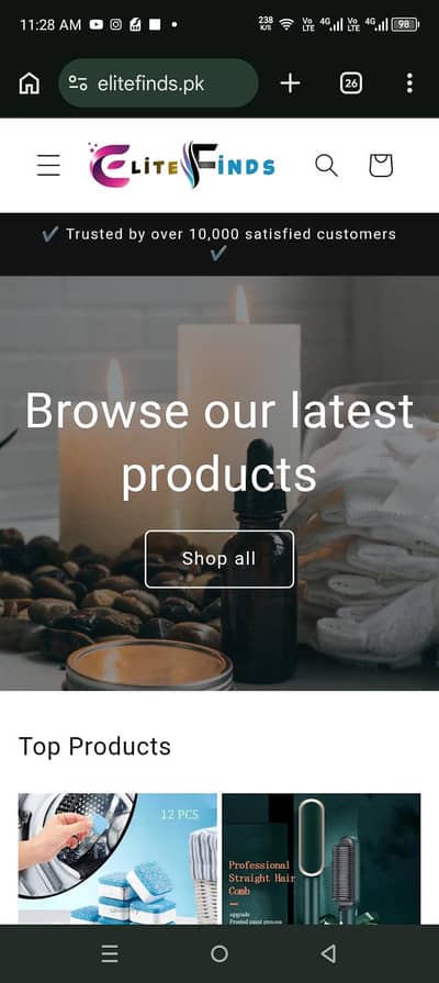Shopify store for sale  (elitefinds. pk)