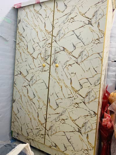 Large 2 Locking Door Wardrobe with Hanging Space and Shelves