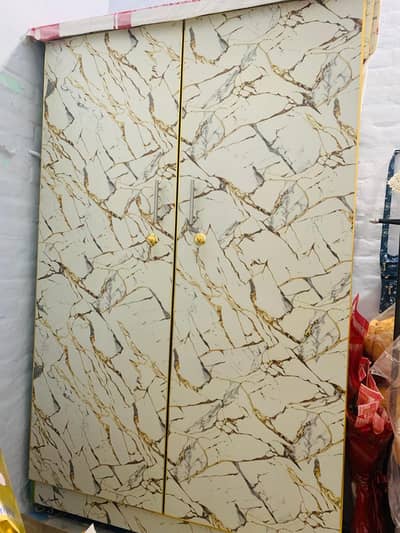Large 2 Locking Door Wardrobe with Hanging Space and Shelves