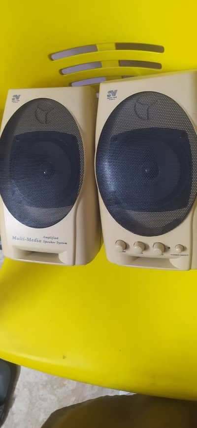 Multimedia amplified speakers