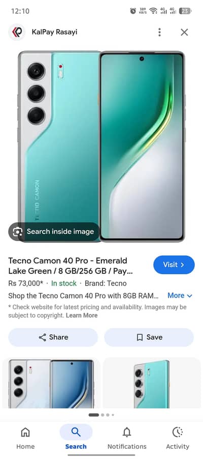 Tecno camon 40 pro with Box And charger