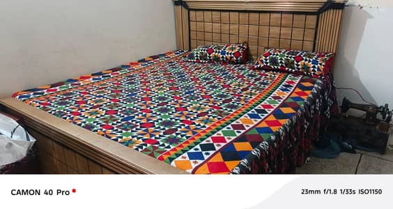 one wooden bed with mattress dura comfort form 6inch