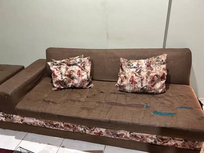 L shaped sofa with cushions for sale