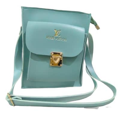 Sea Green Louis Vuitton Style Crossbody Bag with Gold Lock