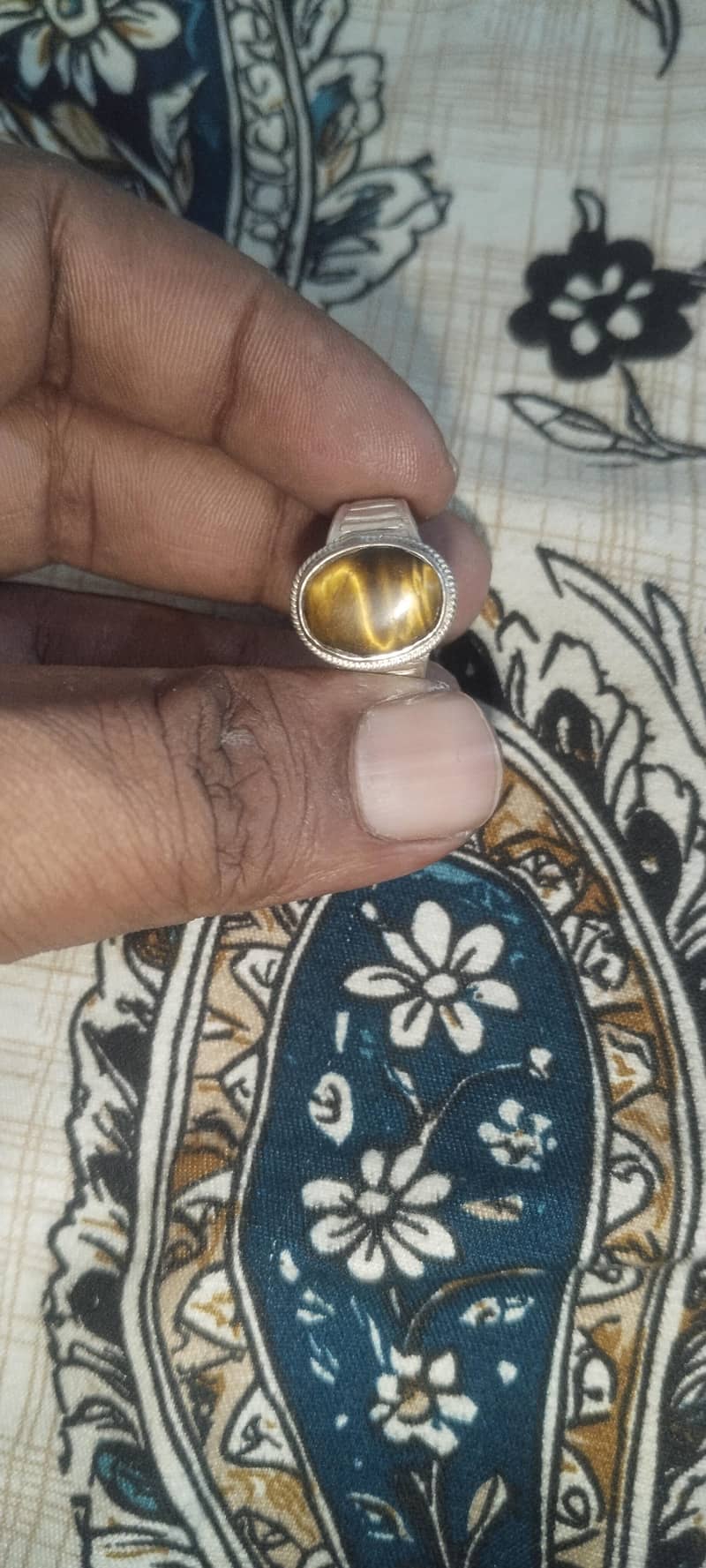 Tiger Allah Stone with silver ring 1