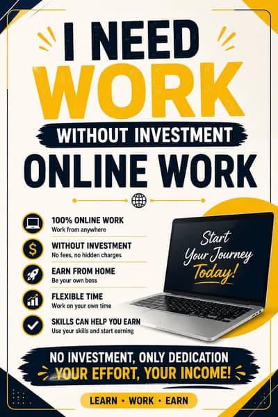 I need work online without investment
