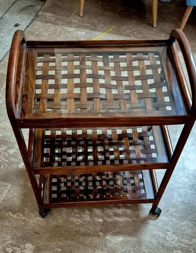 Wooden tea trolley