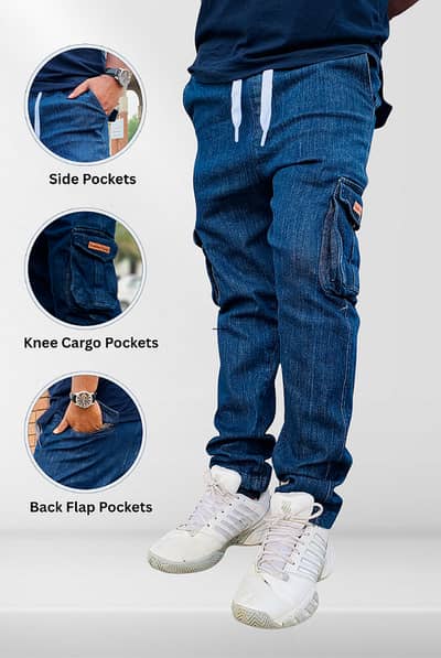 Mens Denim Cargo Trousers (Retail & Wholesale)