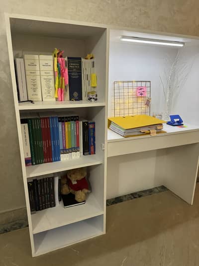 Study/work table with shelves