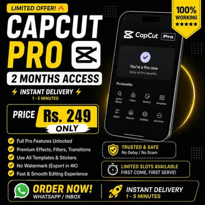 Capcut Pro For 2 Month Only 249/-