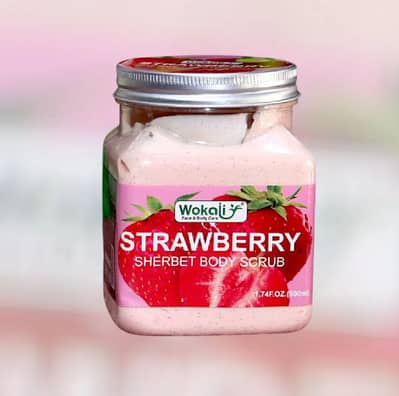 Strawberry flavour  body scrub 500ml whitening brightening