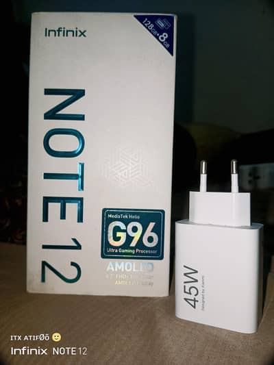 Infinix Note 12 black with box 10 /10b;rs 27000