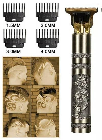 Vintage Dragon Design Rechargeable Hair Clipper for Men