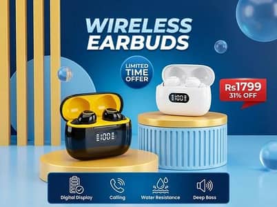 Premium wireless stereo earbuds with fix price