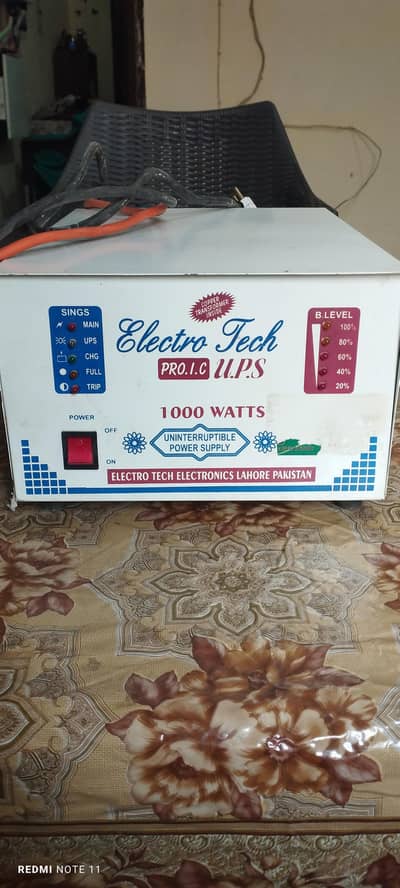 Electro Tech 1000 Watt Single Battery UPS