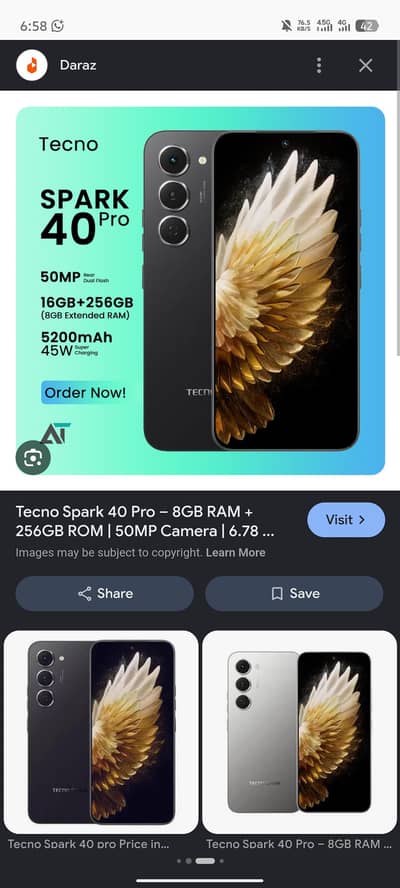 Tecno spark 40 pro 16/256