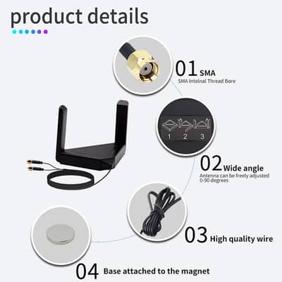 FENVI Antenna Cable Dual Band 2.4G/5GHz For PCI-E Desktop WiFi Adapte